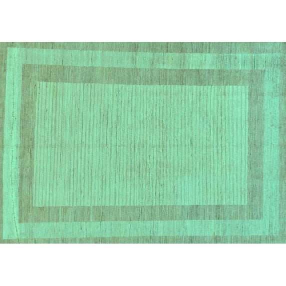 Ahgly Company Indoor Rectangle Solid Turquoise Blue Modern Area Rugs, 2' x 3'