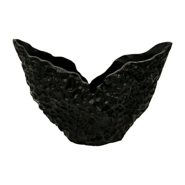 Sagebrook Home Metal, 16", hammer Shell Bowl, black