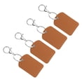 thumbnail image 1 of Unique Bargains Leather Key Fob, 4 Pack PU Leather Key Fob with Key Rings for ID Key Cards, Brown, 1 of 6