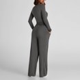 thumbnail image 7 of UPPADA Outfits for Women Summer 2 Piece Sets Sweatsuit Lounge Set Side Ruching Crop Top and Wide Leg Pants 2 Piece Lounge Sets Dark Gray,L, 7 of 7