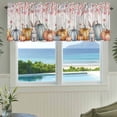 thumbnail image 3 of Pumpkins Spring Floral Farmhouse Short Window Curtain Valances, Watercolor Flowers Wooden Botanical Rod Pocket Kitchen Valances for Living Room Bedroom Bathroom Cafe 60" x 18", 3 of 8