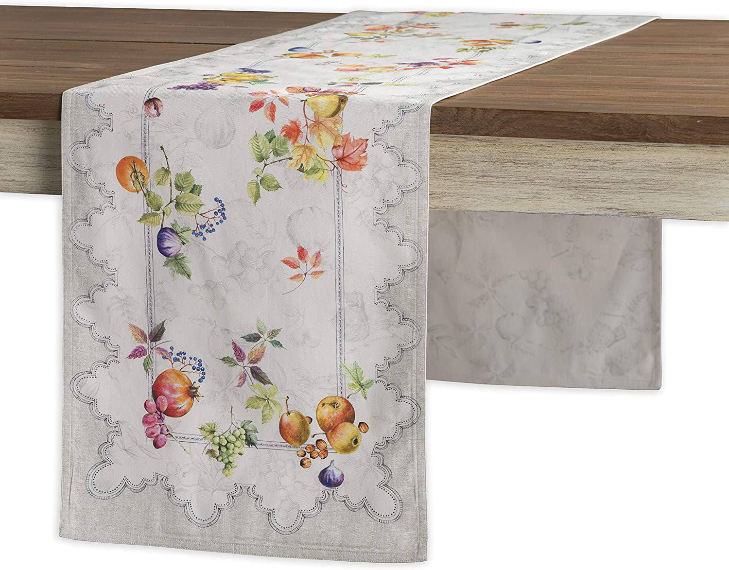 Dinner Double Layer Home Thanksgiving/Christmas Kitchen Holidays Maison d' Hermine Ice Floral 100% Cotton Table Runner for Party 14.5 Inch by 72 Inch