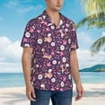 thumbnail image 3 of Susaid Cute Squirrel Floral Print Short Sleeve Shirts Button Down Casual Shirts Summer Beach Aloha Button Down Short Sleeve for Men ,Large, 3 of 7