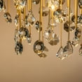 thumbnail image 7 of 5-Light 20'' Modern Antique Gold Flush Mount With Rain Drop Crystal Shade, 7 of 7