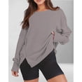 thumbnail image 5 of Womens Oversized Crewneck Long Sleeve Shirts Pullover Sweatshirts, 5 of 7