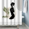 thumbnail image 3 of Baocicoo Black Abstract Woman Shower Curtain Boho Mid Century Minimalist Shower Curtain for Bathroom Hostel Hotel Cubicle Bathroom Decorations Waterproof Curtain for Bathroom with Hooks 72x72 Inches, 3 of 6