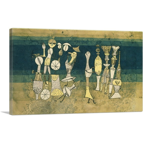 ARTCANVAS Comedy 1921 Canvas Art Print by Paul Klee - Size: 40" x 26" (1.50" Deep)