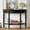 Black, variant on The Sanctuary Trexm Farmhouse Half Moon Console Table with Drawer & Shelf - Rustic Accent Table, Assembly Required, For Living Room Entryway Foyer