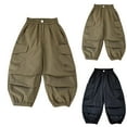 thumbnail image 5 of Odeerbi 1-10 Years Toddler Boys Girls Cargo Pants Athletic Sports Jogger Pants Spring Solid Color Loose Work Pants with Multiple Pockets, 5 of 5