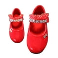 thumbnail image 4 of Akiihool Girls Ballet Flats Little Kid Girl's Mary Jane Dress Shoes Ballet Princess Flats for Party Wedding School Toddler/Little Kid/Big Kid (Red,8), 4 of 9