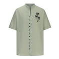 thumbnail image 4 of Prix Réduit! Aqestyerly Haut Grande Taille pour Femmes en Solde, Chemise Décontractée Mode Homme Col Rabattu Imprimé Manches Courtes Boutons Blouse, 4 of 6