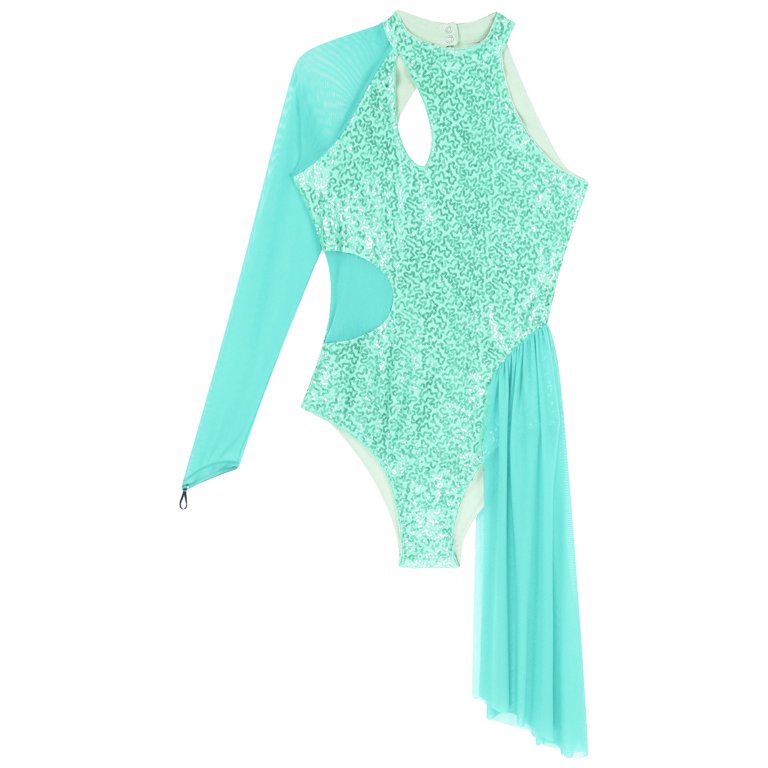 mint green figure skating dress Figure Skating Dress #SD225 main image 0