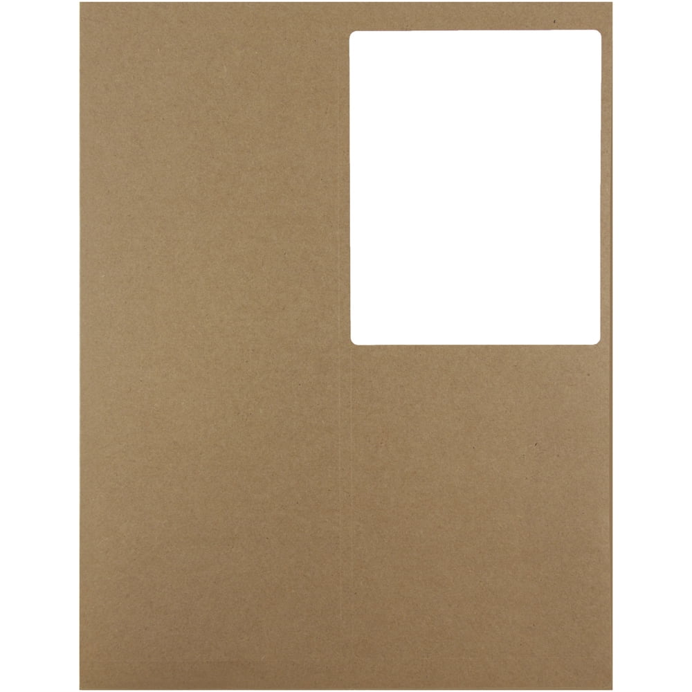 JAM Paper Shipping Address Labels, Quarter Page, 4 x 5, Brown Kraft, 120 per Pack