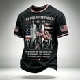 thumbnail image 2 of Yfalhf Men's Vintage 911 25th Anniversary Memorial Never Forget American Flag Faith Hope Courage Tshirt Black 3XL, 2 of 4