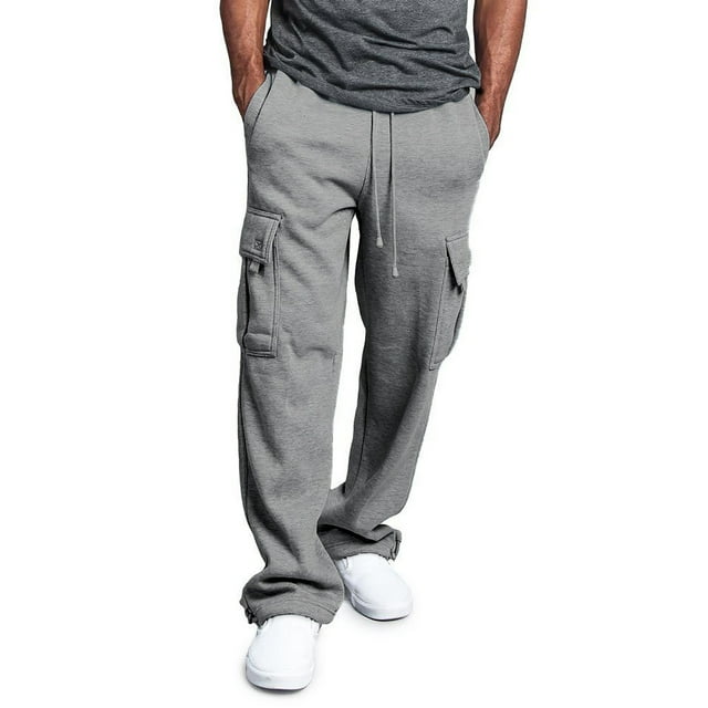 Jienlioq Pants Clearance for Men Men'S Drawstring Elastic Waist Solid Color Pocket Trousers Loose Movement Flash Picks