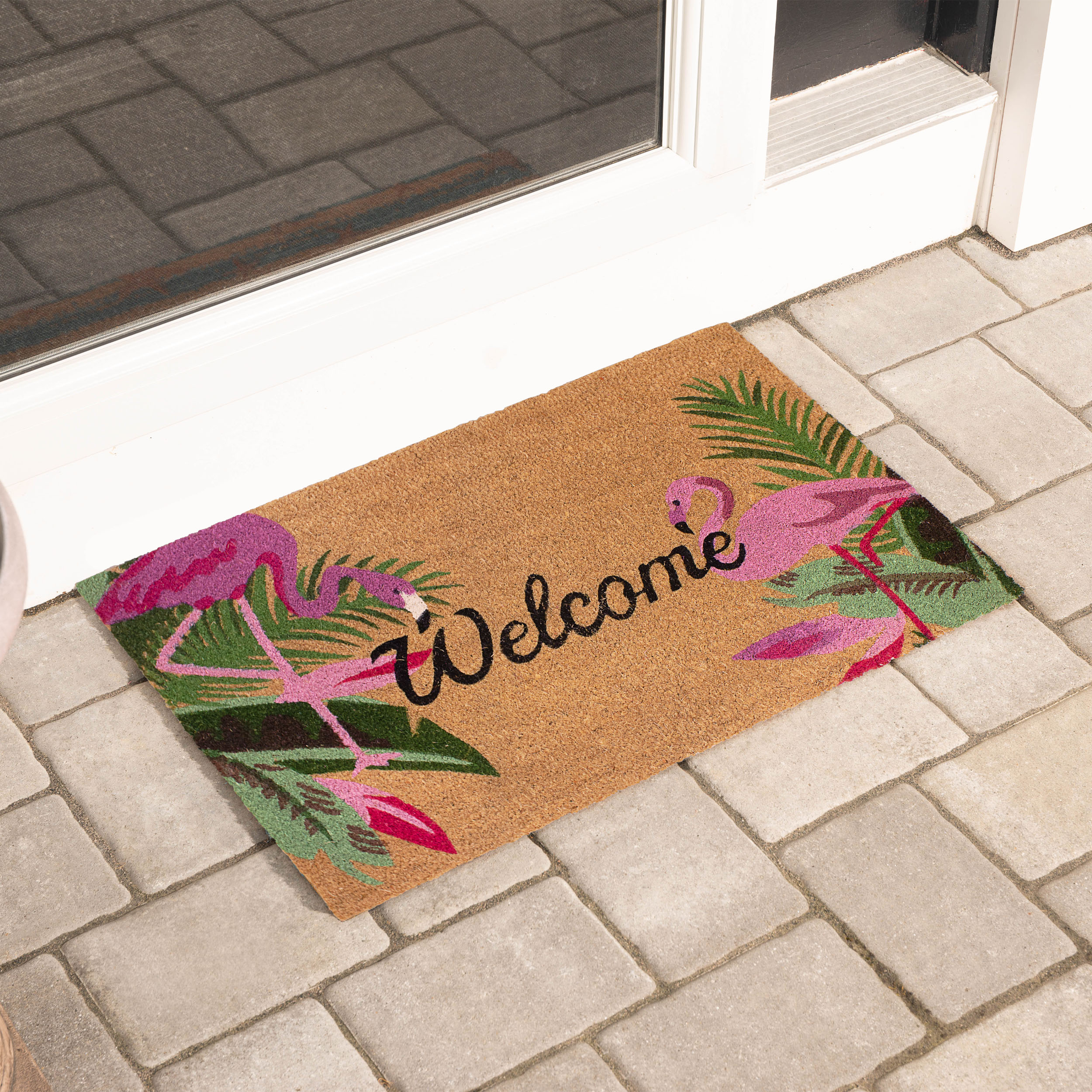 Storm Stopper All Weather Flamingo Duo Indoor/Outdoor Printed Coir Mat