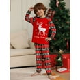 thumbnail image 4 of GYRATEDREAM Family Matching Christmas Pajamas Set Cotton Xmas Deer Snowflake Print Holiday Pajamas Sleepwear Dad Mom Kids PJs for 10T(Kids) White, 4 of 9