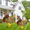 Light up Chicken Ornaments with Scarf Chicken Sculpture Outdoor Rooster