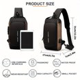 thumbnail image 5 of Men’s Anti-Theft Crossbody Sling Bag with Combination Lock – Secure Chest Pack with Zipper Compartments, Adjustable Strap, Lightweight Travel Backpack, 5 of 8