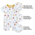 thumbnail image 2 of MYGBCPJS 2 Pack Baby Short Sleeve Zipper Romper Toddler Cotton Jumpsuit 2 Way Zip Sleep and Play Infant One-piece Pajamas Playsuit (3-36 Months), 2 of 6
