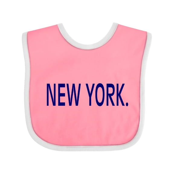 Inktastic New York in Blue Text Boys or Girls Baby Bib