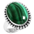 thumbnail image 1 of 925 Silver Ring For Women - Men Green Real Malachite Stone Silver Ring Size 7.5 May Birthstone Costume Silver Ring Size 7.5 Gift For Sister On Cocktail Party 925 Silver Jewelry With Gemstone, 1 of 6