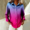 thumbnail image 4 of Breezora Women's Blouse Waffle Texture Button Down Long Sleeve Fall Shirt for Cozy Work and Camping Comfort XL Size Watermelon Red, 4 of 7
