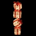 thumbnail image 2 of Northlight 34" White Tinsel and Candy Stacked Gift Boxes Christmas Outdoor Decor, 2 of 2