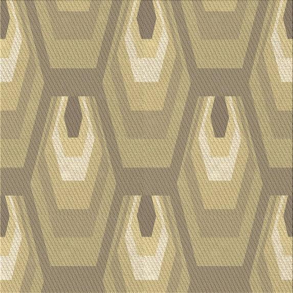 Ahgly Company Indoor Square Patterned Dark Almond Brown Area Rugs, 6' Square