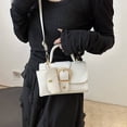 thumbnail image 4 of Women's Flap PU Leather Crossbody Bag Elegant Top Handle Square Handbag Candy Color Shoulder Bag with Small Purse for Daily Use and Commuter, 4 of 10