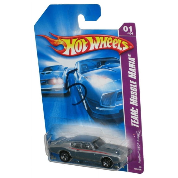 Hot Wheels Team Muscle 01/04 Mania Pontiac GTO Judge Toy Car 133/196 - (Card Has Black Marker)
