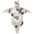 thumbnail image 2 of Wearable Blanket with Sleeves and Pocket Oversized Hooded Sweatshirt 3-14 YR Ginkgo Leaves and Petals M, 2 of 7
