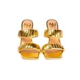 thumbnail image 2 of Ninety Union Ash Pleaded Straps Donut Heel Slide, Gold, 4, 2 of 6