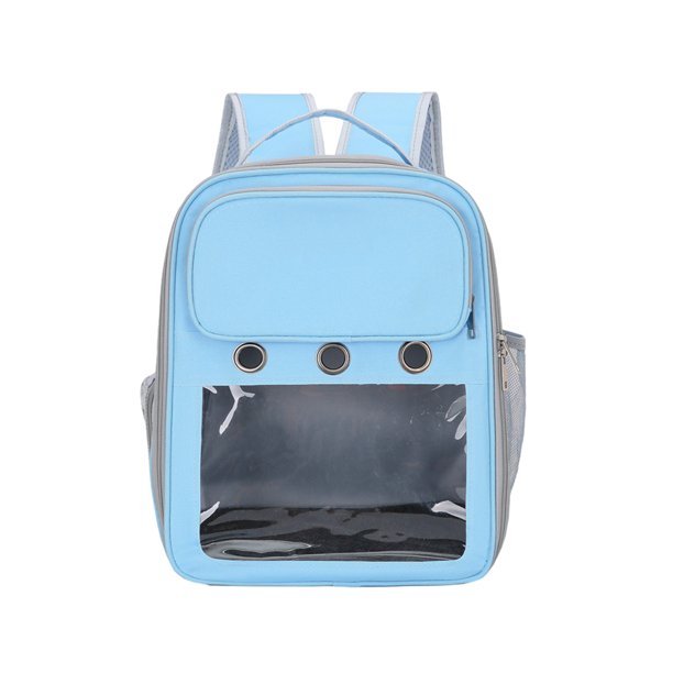 Billuyoard Mochila duradera para gatos, portador de felino S, compañero de viaje, ventana transparente, mochila de senderismo para mascotas Suministros para gatos Azul