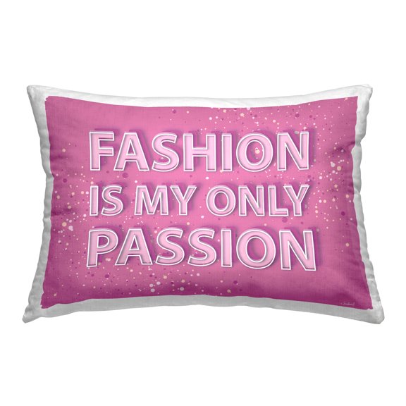 Stupell Industries Pink Fashion is Passion Decorative Printed Throw Pillow, 14 x 20