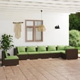 thumbnail image 1 of vidaXL 7 Piece Garden Lounge Set with Cushions Poly Rattan Brown, 1 of 4