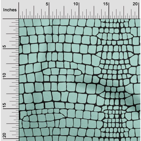 oneOone Cotton Poplin Twill Mint Green Fabric Crocodile Animal Skin Diy Clothing Quilting Fabric Print Fabric By Yard 56 Inch Wide