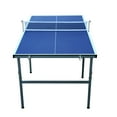 thumbnail image 4 of Leuco 6ft Midsize Table Tennis Table Foldable Compact for Space Saver， Portable Junior Teenagers Ping Pong Table with Net, 2 Table Tennis Paddles and 3 Balls, Multi-Use Free Standing Game Table, Blue, 4 of 4