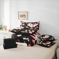 thumbnail image 5 of Feelyou Kawaii Axolotl Bedding Comforter Set 7-Piece for Kids, Black Pink Cherry Blossoms King Bedding Sets, Cute Animal Reversible Bed Sheets, Super Cozy Room Decor, 5 of 7