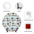 thumbnail image 4 of Bingfone Cute Pug Dogs Print Bone China Dinner Decorative Plates,Handmade Ceramic Dinner Plate with Stand for Home Club-10in, 4 of 6