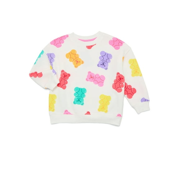 Valentine's Day Toddler Girls Allover Print Crewneck Sweatshirt from Way to Celebrate, Sizes 12M-5T