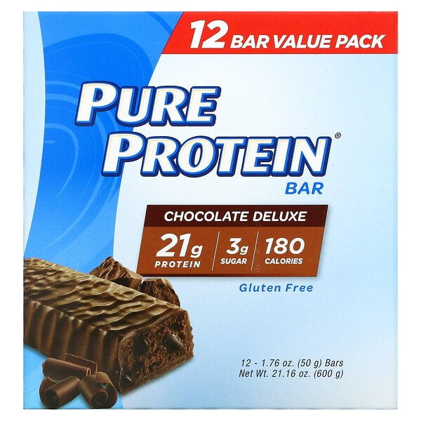 Pure Protein, Protein Bar, Chocolate Deluxe, 12 Bars, 1.76 oz