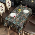 thumbnail image 4 of Multicolor Bigfoot and Text Pattern Rectangle Tablecloth 60"x102",Waterproof Polyester Rectangle Table Cloth, Wipeable Spillproof Polyester Tablecloth for Dining, Camping, Indoor and Outdoor, 4 of 6