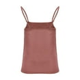 thumbnail image 5 of Elvqul Silk Tank Tops Women Solid Pullover Coffee Juniors Sleeveless Comfortable Tops, 5 of 5