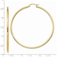 thumbnail image 4 of 14k Yellow Gold Polished 2x60mm Tube Hoop Earrings, 4 of 6
