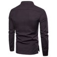 thumbnail image 2 of OmicGot Spring New Men's Cotton Linen T shirts Chinese Style Slim Fit Long Sleeve Tops Men Solid Color Breathable Linen shirt, 2 of 6