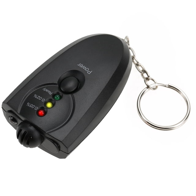 Alcohol Tester Portable Alcohol Tester Portable Keychain LED Alcohol Breath Tester With Torch Function Black