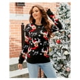 thumbnail image 3 of Women's Christmas Sweaters Classic Print Crewneck Ugly Sweater Xmas Holiday Party Jumper Tops Clothes Knitwear Outfits, 3 of 5