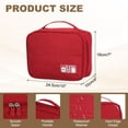 thumbnail image 2 of Uxcell Travel Cable Organizer Bag, Portable Camera Case Electronic Organizer Pouch Digital Storage Carrying Case Burgundy, 2 of 7