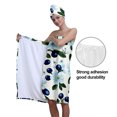 thumbnail image 5 of Colevkie Women 2 Pieces Bath Wrap Set Bath Towel & Hair Drying Cap for Bathroom Home Use Travel Adjustable Portable Absorbent Quick Drying Beach Towel Shower Cap Printed Blueberries Pattern, 5 of 8